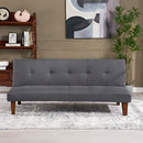 Gray Polyester 69'' Wide Cushion Back Convertible Sofa