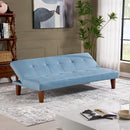 Blue Polyester 69'' Wide Cushion Back Convertible Sofa