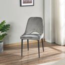 Velvet Side Chair in Gray (Set of 2)