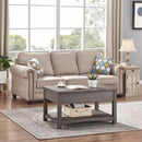 Gray Lift Top Coffee Table with Storage