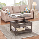 Gray Lift Top Coffee Table with Storage