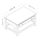Gray Lift Top Coffee Table with Storage