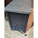 23'' Tall Black End Table with Storage and Built-In Outlets