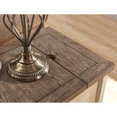 23'' Tall White End Table with Storage and Built-In Outlets