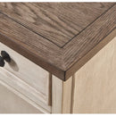 23'' Tall White End Table with Storage and Built-In Outlets