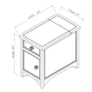 23'' Tall End Table with Storage and Built-In Outlets