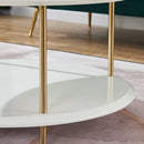 White Top/Gold Base 23'' Tall End Table
