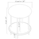 Brown Top/Gold Base 23'' Tall End Table