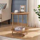 Brown Top/Gold Base 23'' Tall End Table