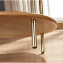 Brown Top/Gold Base 23'' Tall End Table