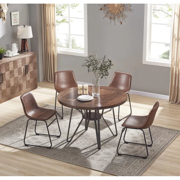 Aileana 4 Person Faux leather Dining Set