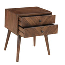 Drawer Solid Wood Nightstand in Light Brown
