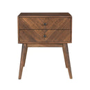 Drawer Solid Wood Nightstand in Light Brown