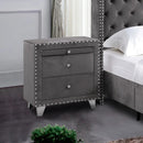 Drawer Nightstand Entirely upholstered with matte velvet