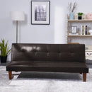 69'' Wide Brown Leather Match Cushion Back Convertible Sofa
