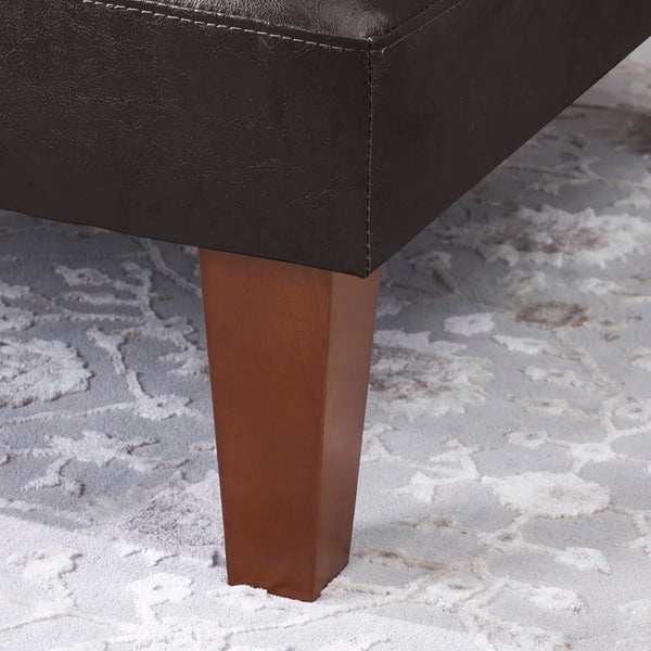 69'' Wide Brown Leather Match Cushion Back Convertible Sofa