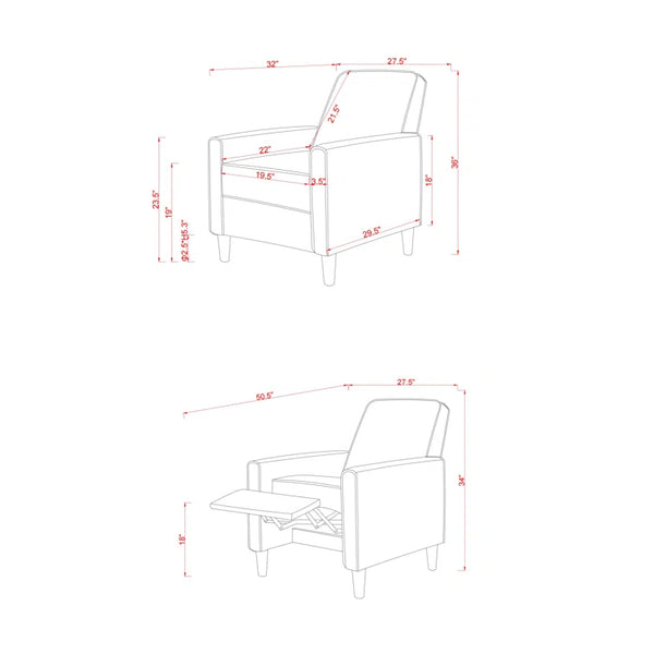 28'' Wide Manual Standard Recliner