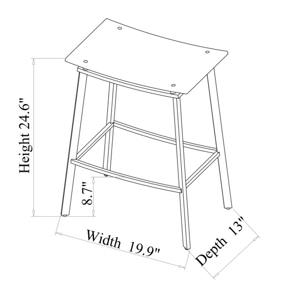Medium Gray 25.5" Counter Stool