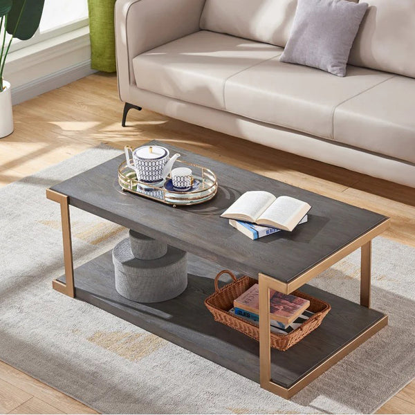 Gerrity Floor Shelf Coffee Table with Storage