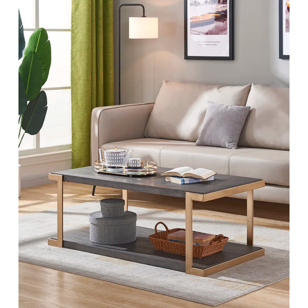 Gerrity Floor Shelf Coffee Table with Storage