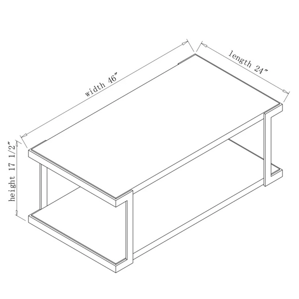 Gerrity Floor Shelf Coffee Table with Storage