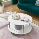 White Gerst 4 Legs Coffee Table with Storage