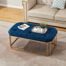 44'' Wide Blue Tufted Rectangle Cocktail Ottoman