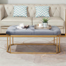 44'' Wide Gray Tufted Rectangle Cocktail Ottoman