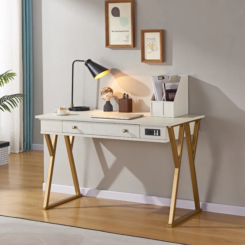 Computer desk with shop built in outlets