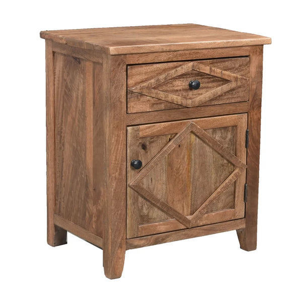 24'' Tall 1 - Drawer Solid Wood Nightstand in Light Natural