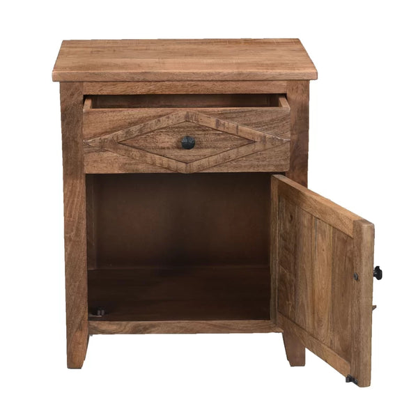 24'' Tall 1 - Drawer Solid Wood Nightstand in Light Natural