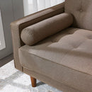 Brown Polyester Blend 75'' Square Arm Sofa