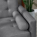 Gray Polyester Blend 75'' Square Arm Sofa