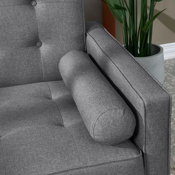 Gray Polyester Blend 75'' Square Arm Sofa