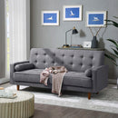 Gray Polyester Blend 75'' Square Arm Sofa