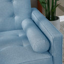 Blue Polyester Blend 75'' Square Arm Sofa