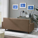 Brown Polyester Blend 75'' Square Arm Sofa