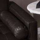 75'' Brown Faux Leather Square Arm Sofa