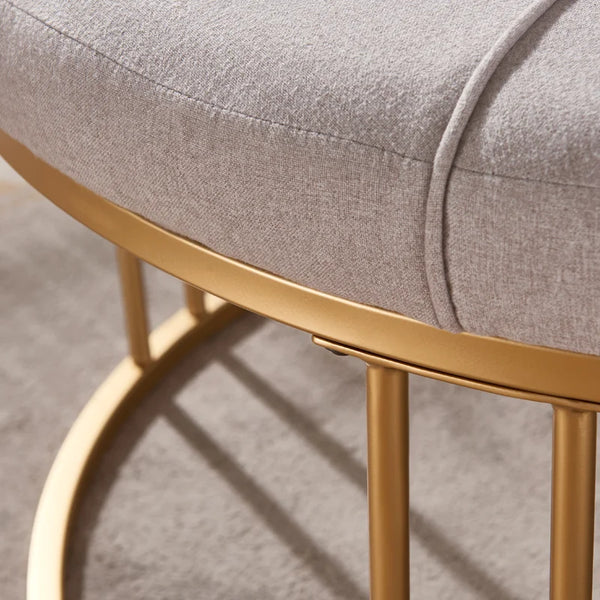 Dark Gray Polyester Blend 36'' Wide Tufted Round Cocktail Ottoman
