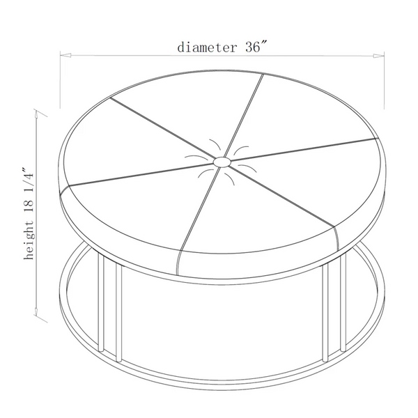 36'' Wide Tufted Round Cocktail Ottoman