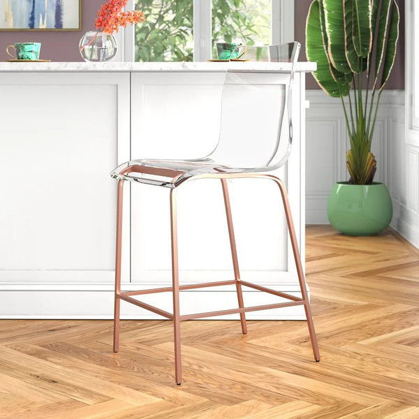 Virginia 25.5" Counter Stool-Rose Gold
