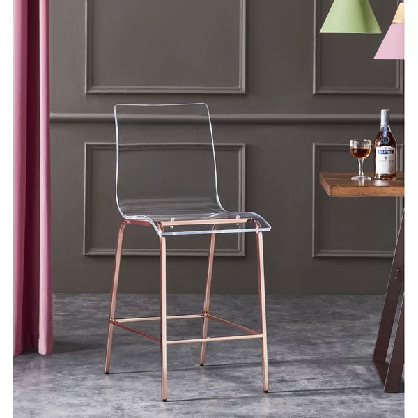 Virginia 25.5" Counter Stool-Rose Gold