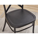 Black Metal Cross Back Stacking Side Chair (Set of 2)