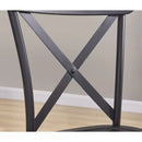 Black Metal Cross Back Stacking Side Chair (Set of 2)